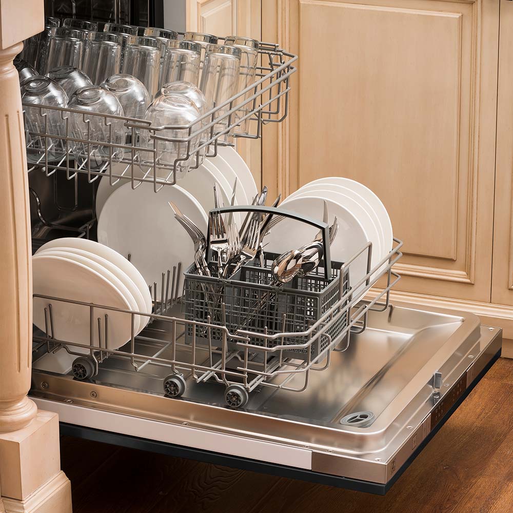 24 In. Top Control Dishwasher With Black Stainless Steel Panel And Traditional Style Handle, 52dba DWBS24