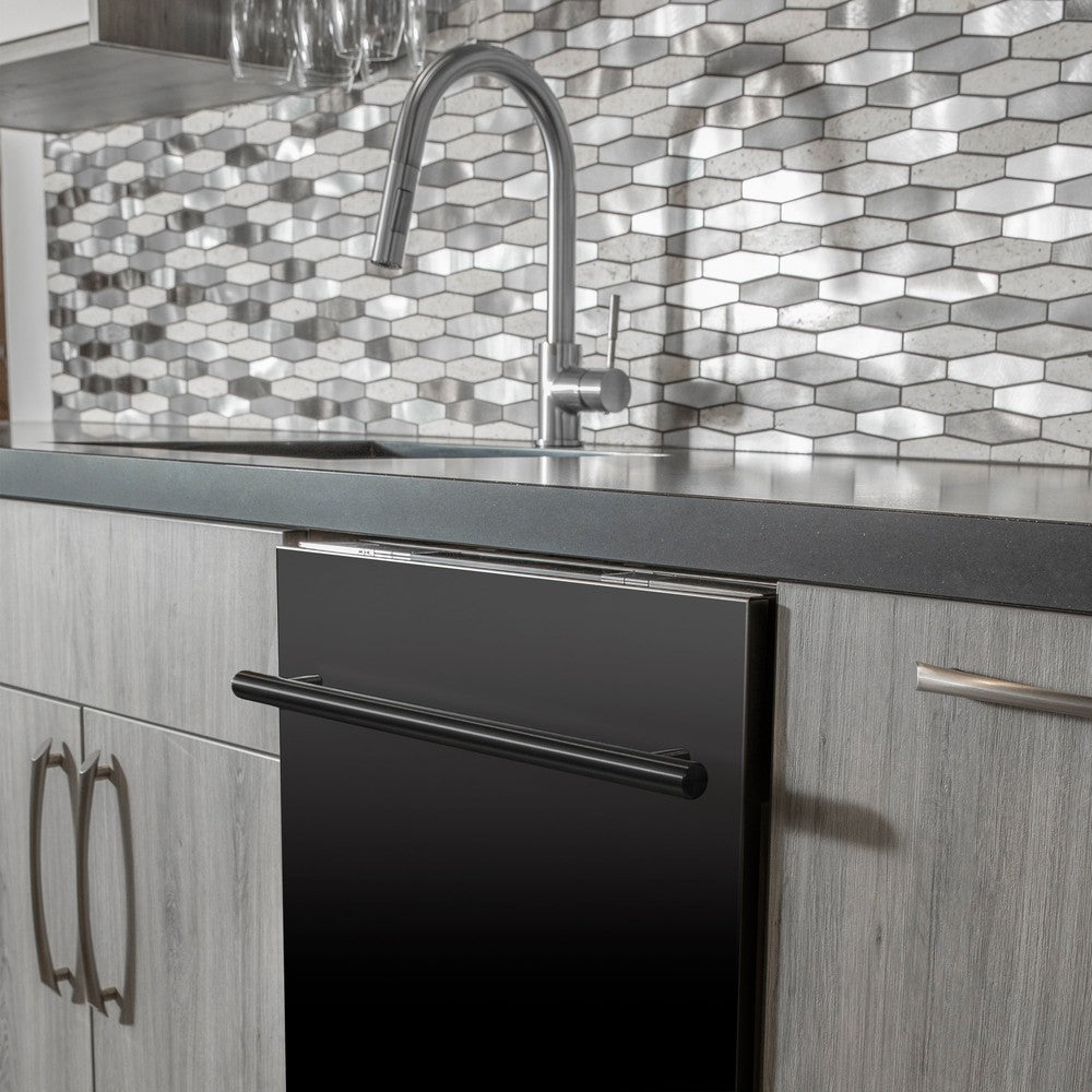 24 In. Top Control Dishwasher With Black Stainless Steel Panel And Modern Style Handle, 52dba DWBSH24