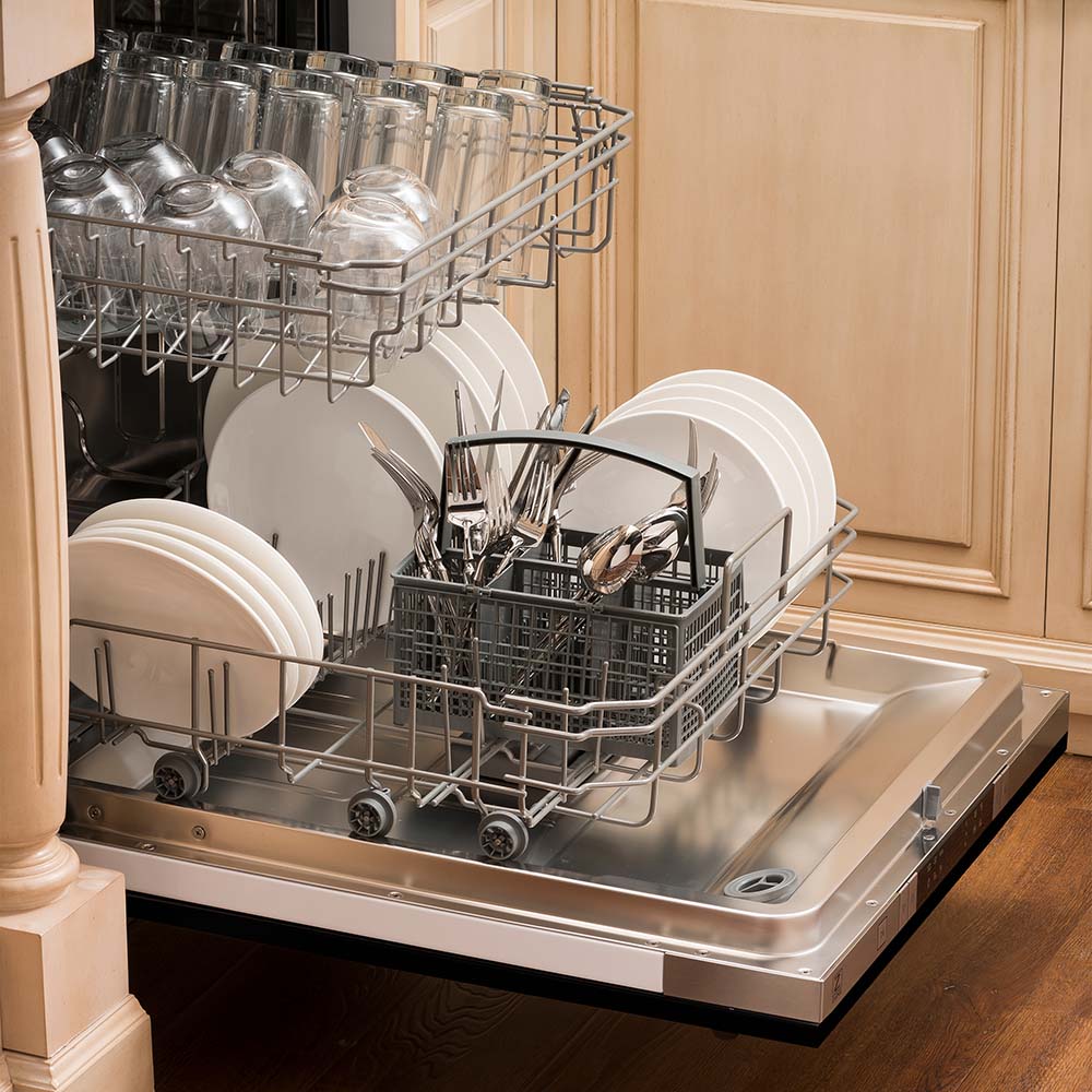24 In. Top Control Dishwasher With Black Stainless Steel Panel And Modern Style Handle, 52dba DWBSH24