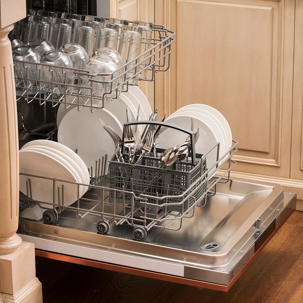 24 in. Top Control Dishwasher with Copper Panel and Modern Style Handle, 52dBa DWC24