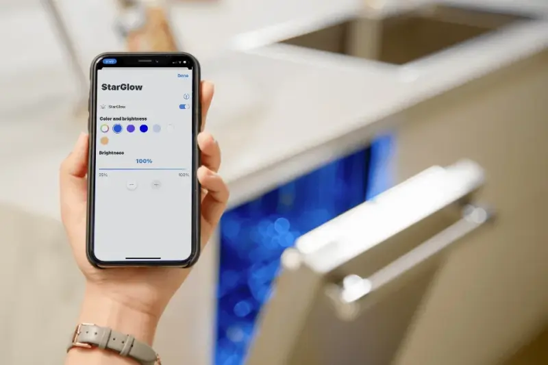 Sapphire Glow illuminates a brilliant blue light