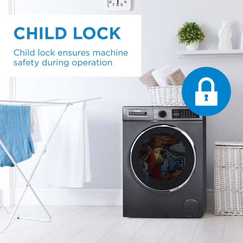 24″ Stackable Front Load Washer with Steam DWM022D1DSDB