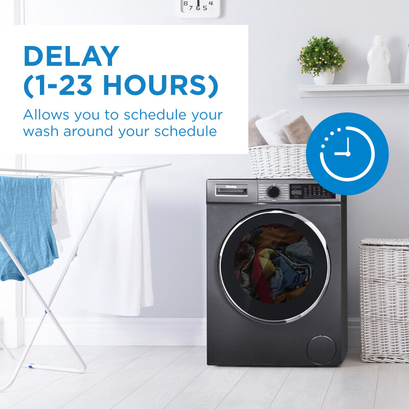 24″ Stackable Front Load Washer with Steam DWM022D1DSDB