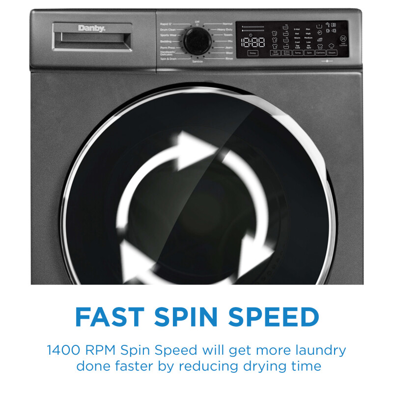 24″ Stackable Front Load Washer with Steam DWM022D1DSDB