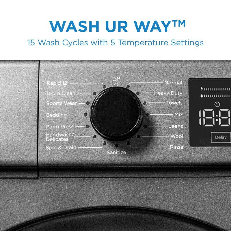 24″ Stackable Front Load Washer with Steam DWM022D1DSDB
