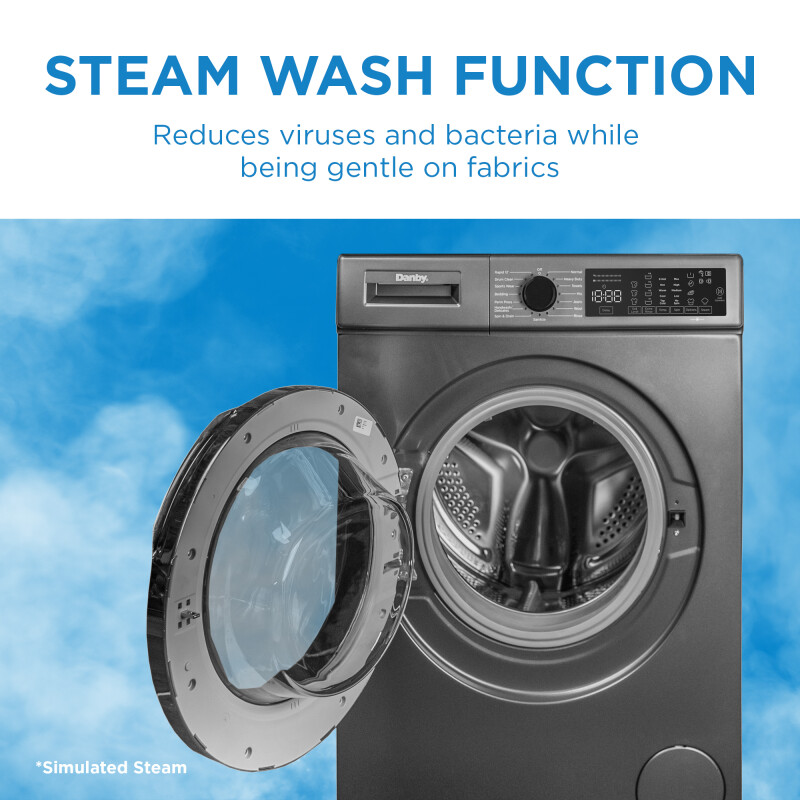 24″ Stackable Front Load Washer with Steam DWM022D1DSDB