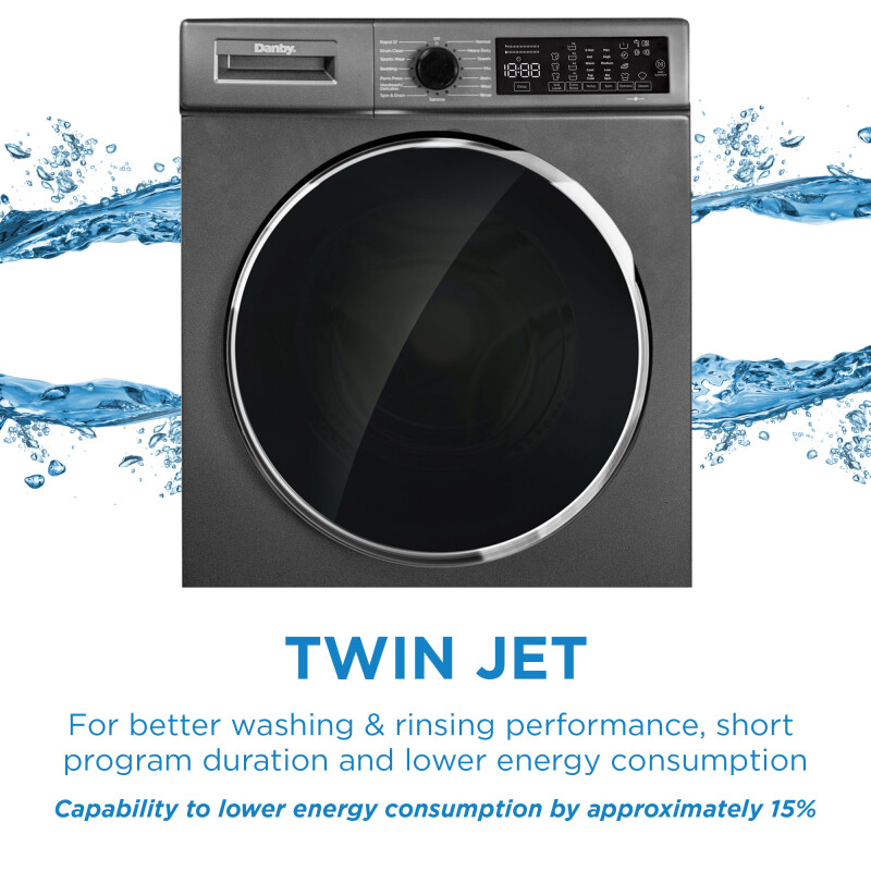 24″ Stackable Front Load Washer with Steam DWM022D1DSDB