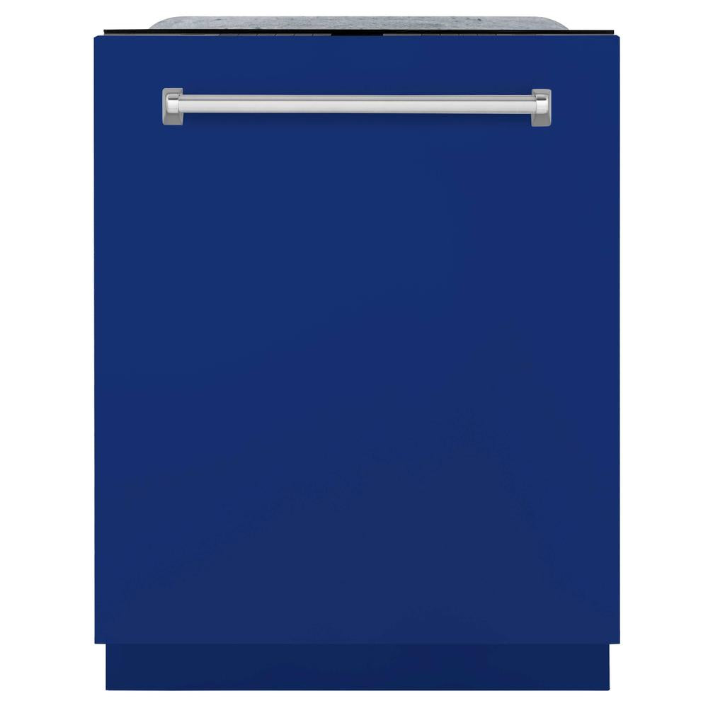 ZLINE 24 in. Monument Series 3rd Rack Top Touch Control Dishwasher with Blue Matte Panel, 45dBa (DWMT-24-BM) DWMTBM24