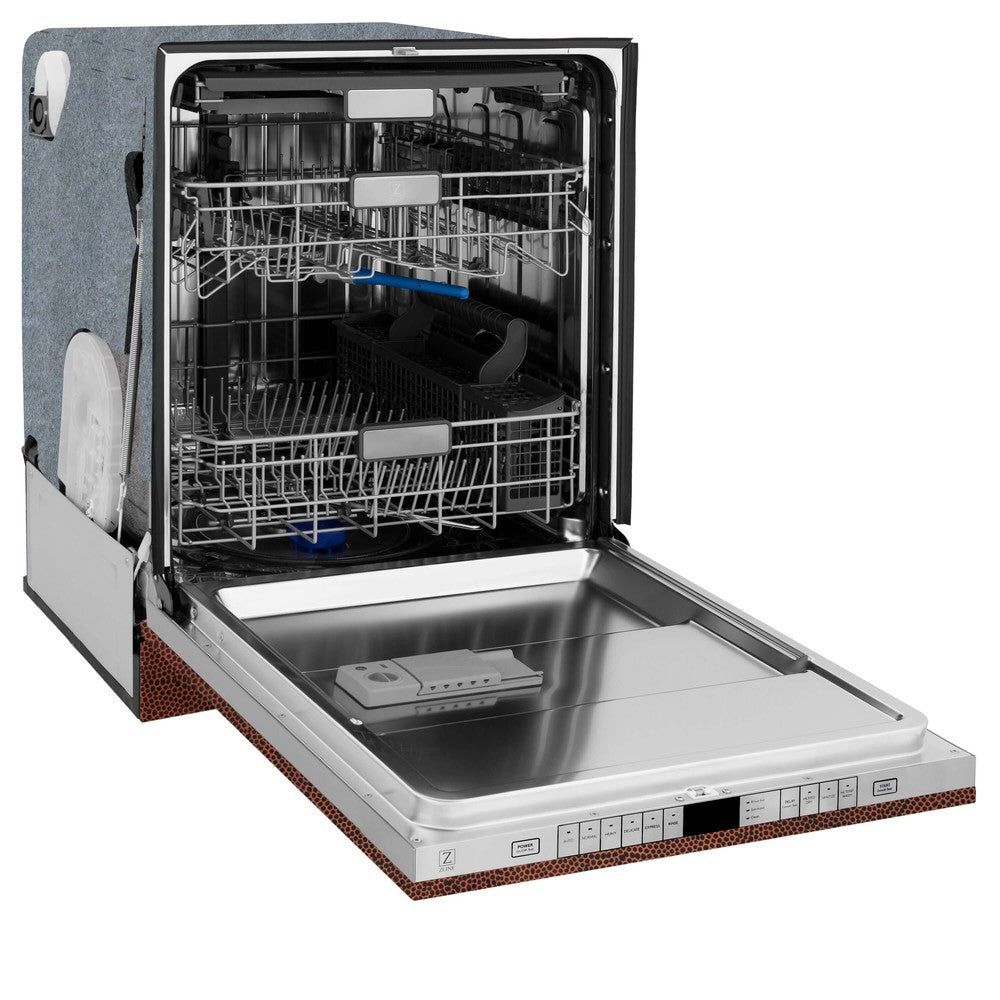 24 In. Monument Series 3rd Rack Top Touch Control Dishwasher With Hand-hammered Copper Panel, 45dba DWMTHH24
