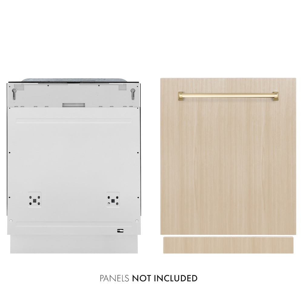 Autograph Edition 24 In. Monument Series 3rd Rack Top Touch Control Tall Tub Dishwasher In Custom Panel Ready With Polished Gold Handle, 45dba DWMTZ24G
