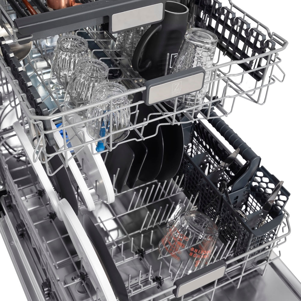 Autograph Edition 24 In. Monument Series 3rd Rack Top Touch Control Tall Tub Dishwasher In Custom Panel Ready With Matte Black Handle, 45dba DWMTZ24MB