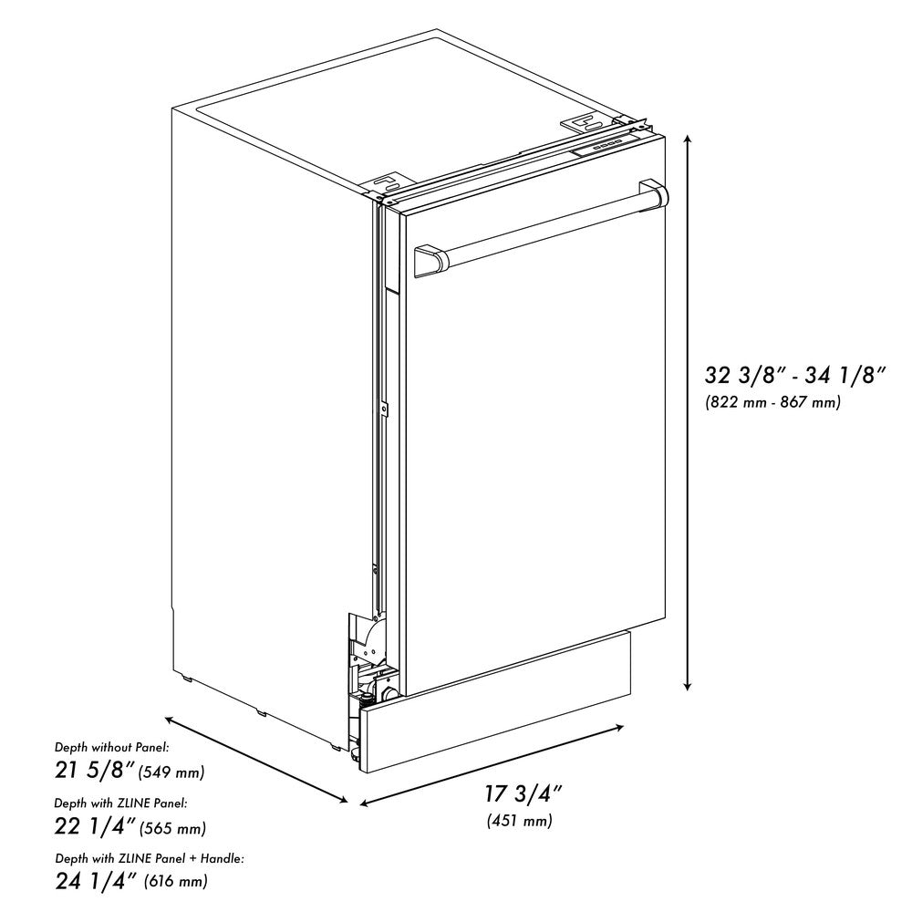 18 In. Tallac Series 3rd Rack Top Control Dishwasher With Unfinished Wood Panel, 51dba DWVUF18