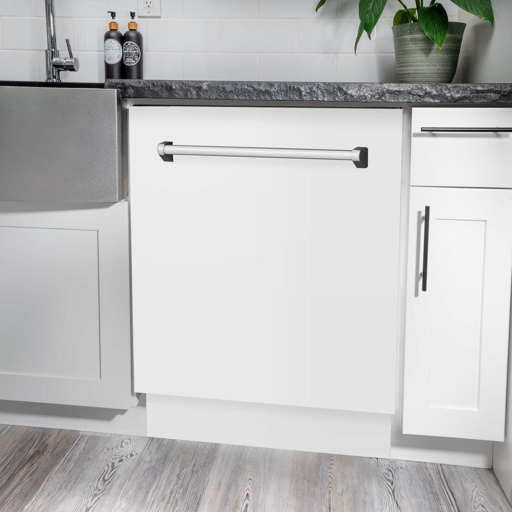 24 In. Tallac Series 3rd Rack Dishwasher With White Matte Panel And Traditional Handle, 51dba DWVWM24