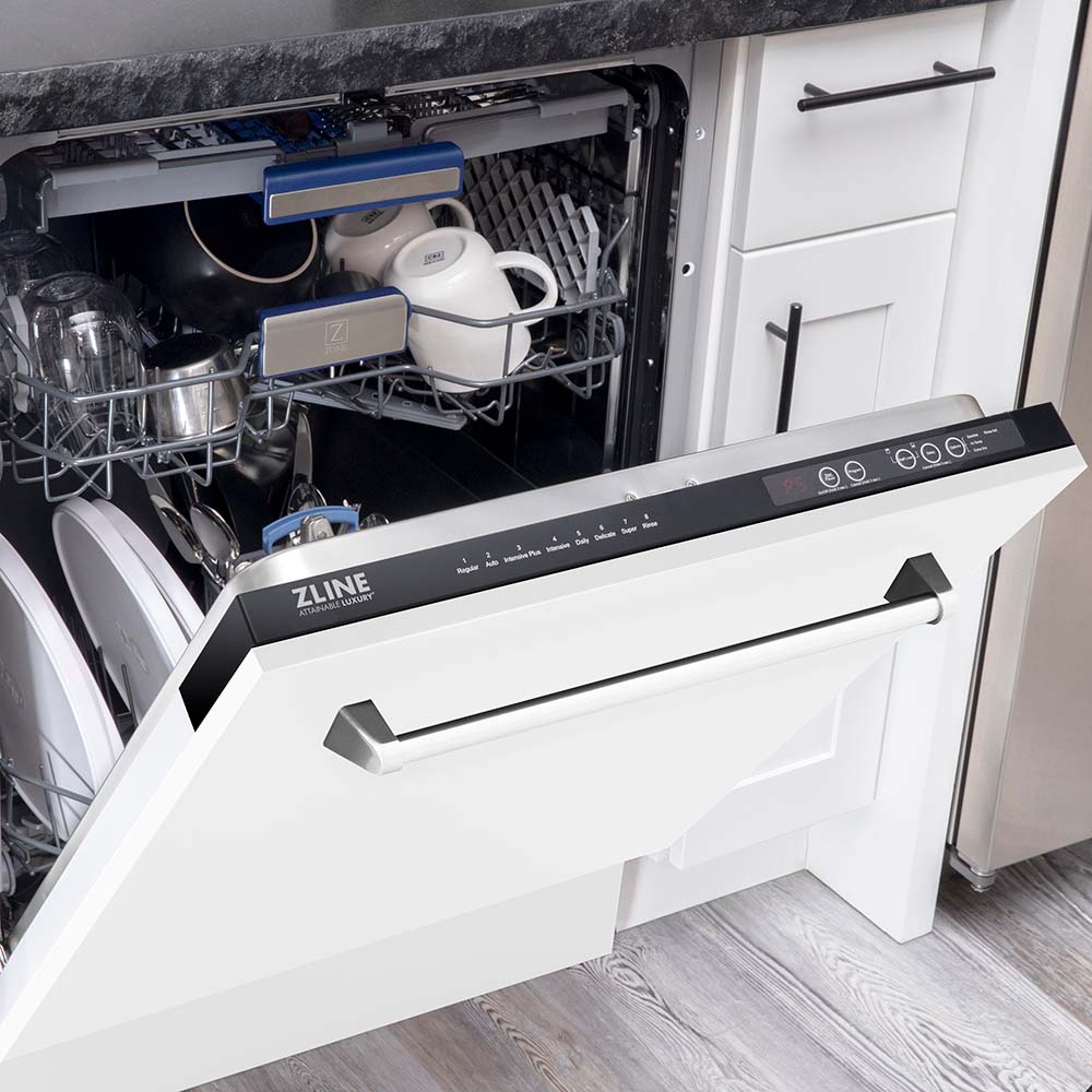 24 In. Tallac Series 3rd Rack Dishwasher With White Matte Panel And Traditional Handle, 51dba DWVWM24