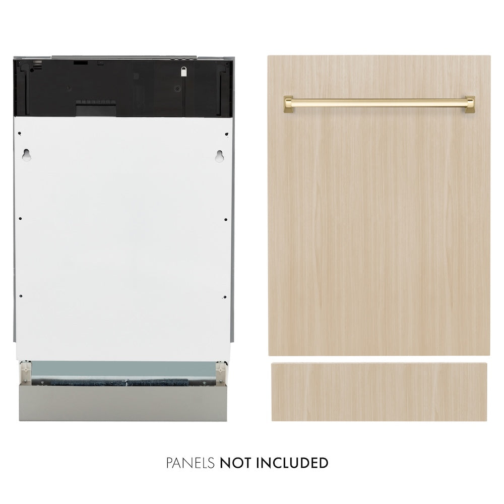 Autograph Edition 18 In. Tallac Series 3rd Rack Top Control Dishwasher In Custom Panel Ready With Polished Gold Handle, 51dba DWVZ18G