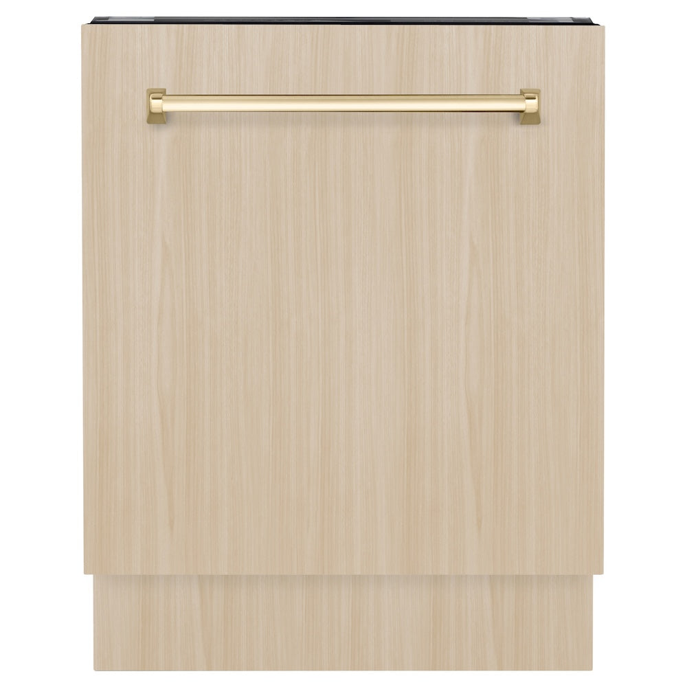 Autograph Edition 24 In. Tallac Series 3rd Rack Top Control Built-in Tall Tub Dishwasher In Custom Panel Ready With Polished Gold Handle, 51dba DWVZ24G