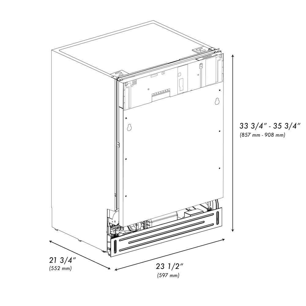Autograph Edition 24 In. Tallac Series 3rd Rack Top Control Built-in Tall Tub Dishwasher In Custom Panel Ready With Polished Gold Handle, 51dba DWVZ24G