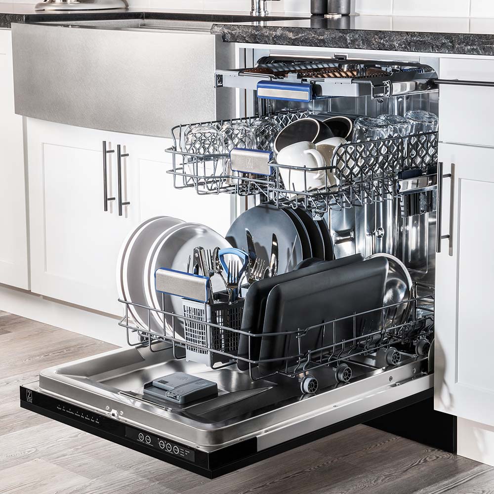 Autograph Edition 18 In. Compact 3rd Rack Top Control Dishwasher In Black Stainless Steel With Champagne Bronze Accent Handle, 51dba DWVZBS18CB