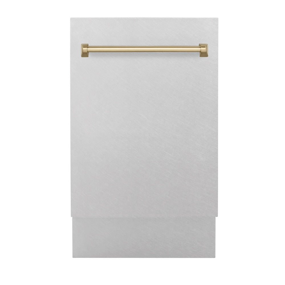 Autograph Edition 18 In. Tallac Series 3rd Rack Top Control Built-in Dishwasher With Satin Stainless Steel Panel And Champagne Bronze Handle, 51dba DWVZSN18CB