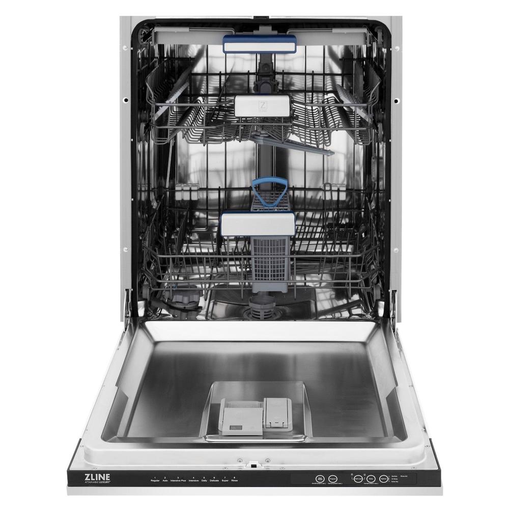 Autograph Edition 24 In. 3rd Rack Top Control Tall Tub Dishwasher In White Matte With Matte Black Accent Handle, 51dba DWVZWM24MB