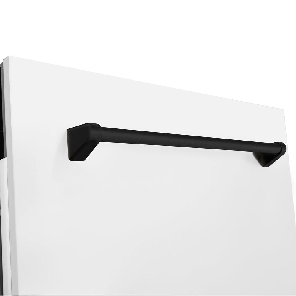 Autograph Edition 24 In. 3rd Rack Top Control Tall Tub Dishwasher In White Matte With Matte Black Accent Handle, 51dba DWVZWM24MB