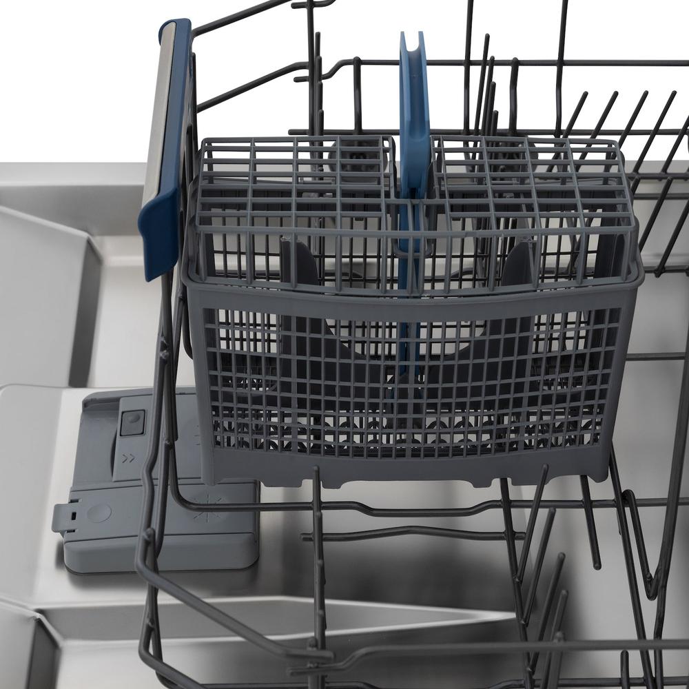 Autograph Edition 24 In. 3rd Rack Top Control Tall Tub Dishwasher In White Matte With Matte Black Accent Handle, 51dba DWVZWM24MB