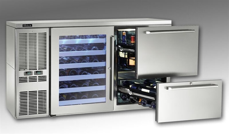 Perlick Dual Zone Back Bar Refrigerated Cabinets feature patented dual temperature zones, making them perfect for storing and dispensing a varied selection of wine, beer, cocktails, and more!