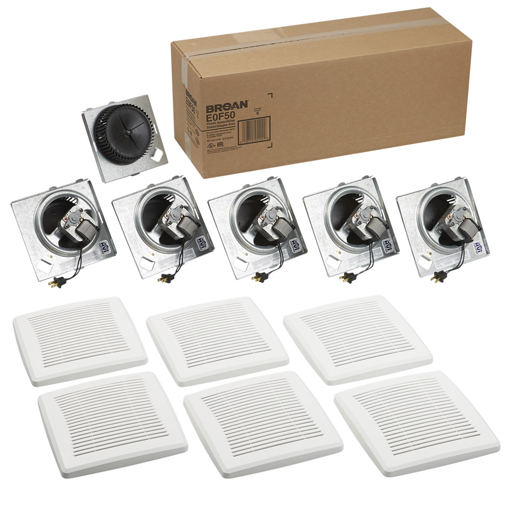Economy Series 50 CFM Ceiling/Wall Ventilation Fan Finish Pack, 2.5 Sones E0F50
