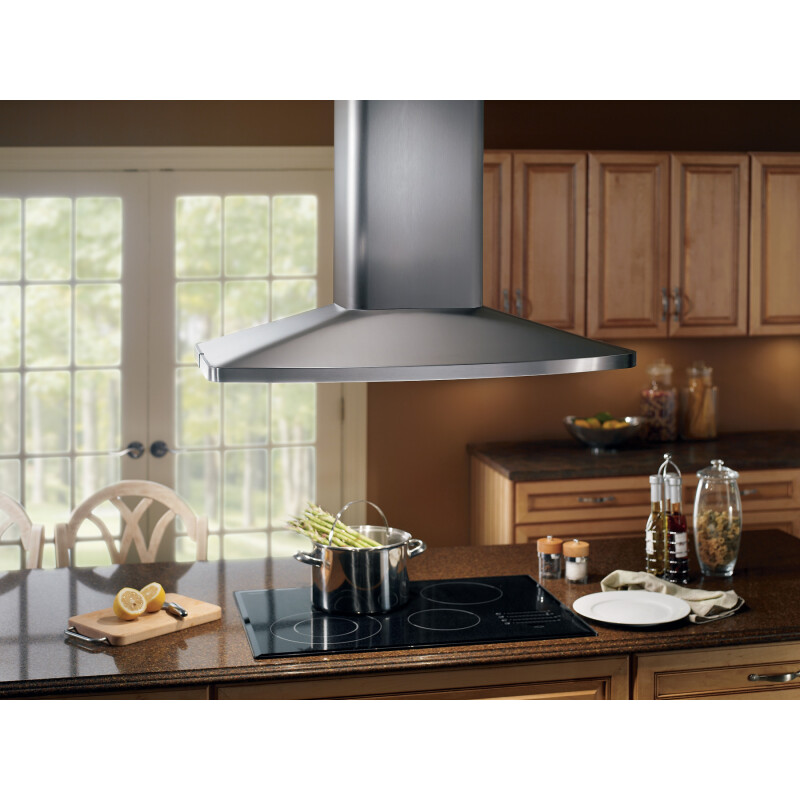 35-7/16-Inch x 27-9/16-Inch Convertible Island Chimney Range Hood, 550 Max Blower CFM E5490SS