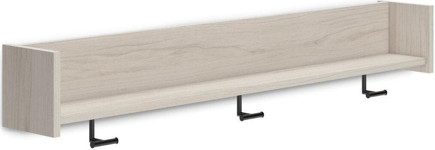 Socalle Light Natural Wall Mounted Coat Rack W/Shelf EA1864151