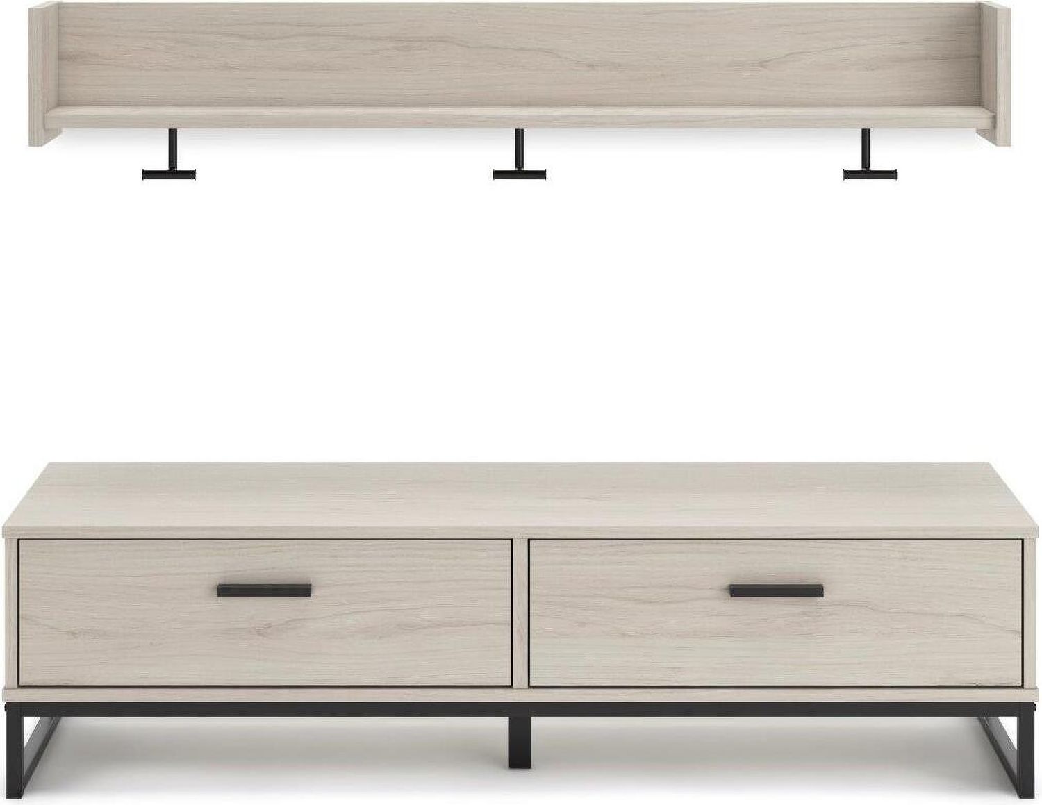 Socalle Light Natural Wall Mounted Coat Rack W/Shelf EA1864151