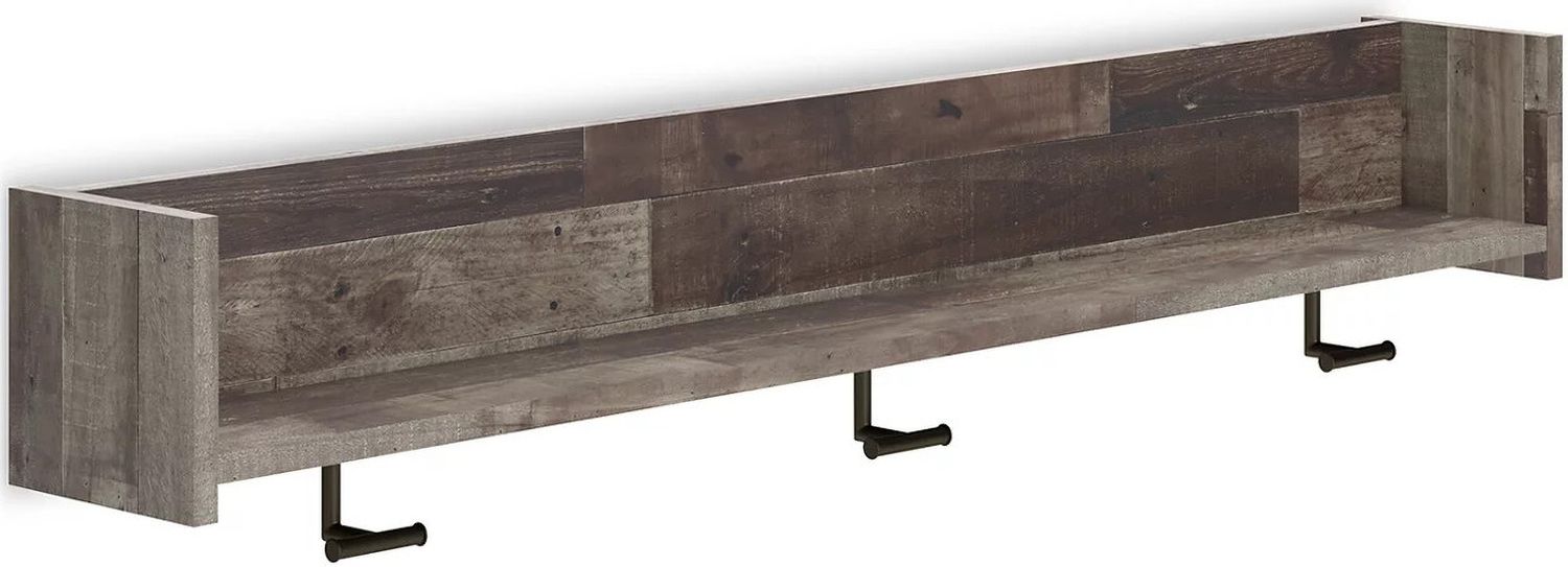 Neilsville Multi Gray Wall Mounted Coat Rack W/Shelf EA2120151