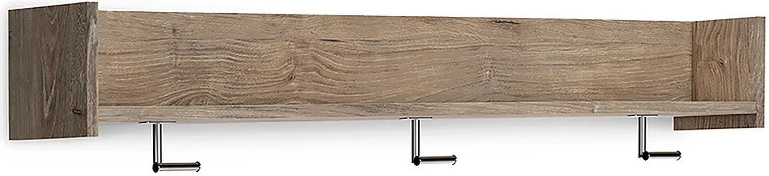 Oliah Natural Wall Mounted Coat Rack W/Shelf EA2270151