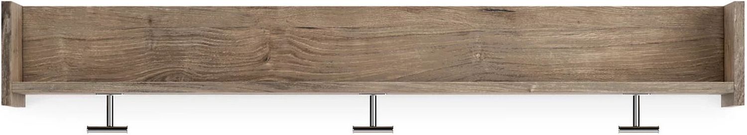 Oliah Natural Wall Mounted Coat Rack W/Shelf EA2270151
