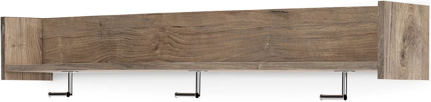 Oliah Natural Wall Mounted Coat Rack W/Shelf EA2270151