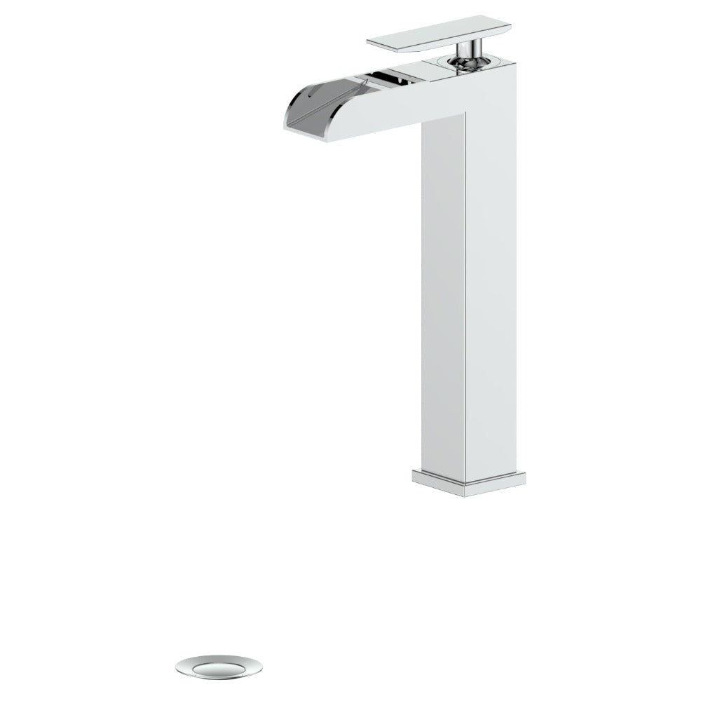 Eagle Falls Waterfall Vessel Sink Single Handle Bath Faucet In Chrome EAGBFCH