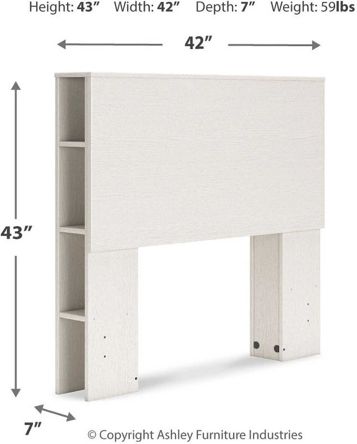 Aprilyn Twin Bookcase Headboard In White EB1024163