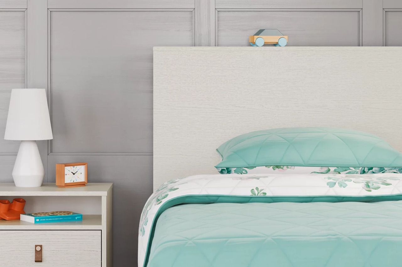 Aprilyn Twin Bookcase Headboard In White EB1024163