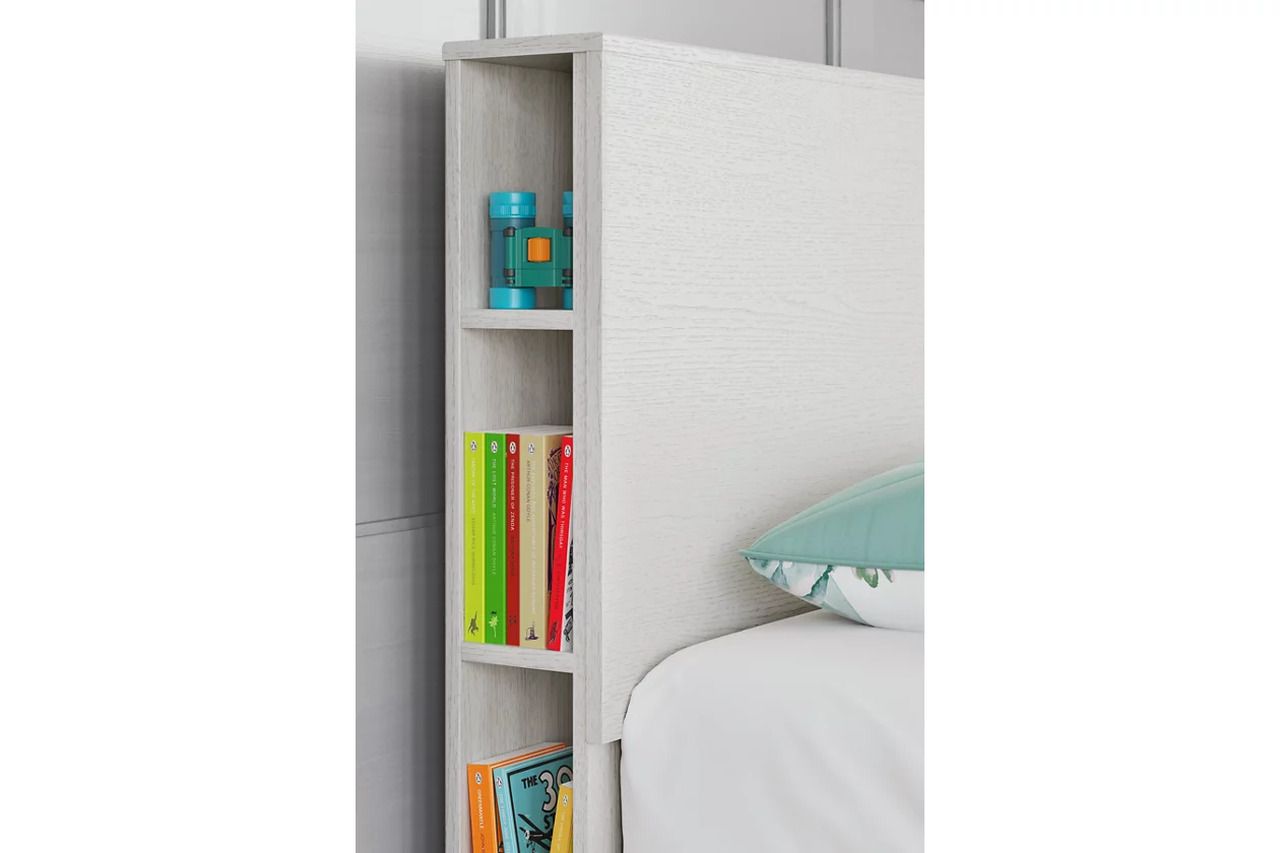 Aprilyn Twin Bookcase Headboard In White EB1024163