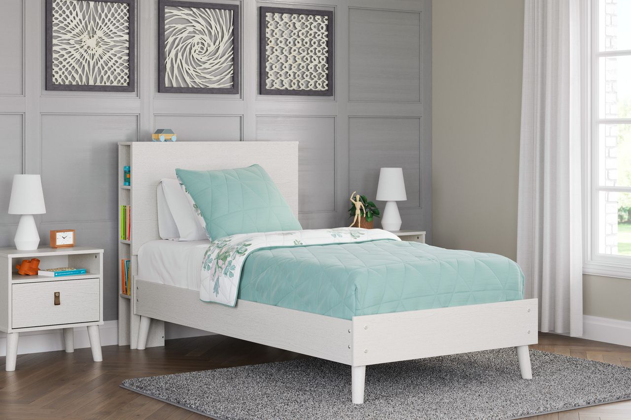 Aprilyn Twin Bookcase Headboard In White EB1024163