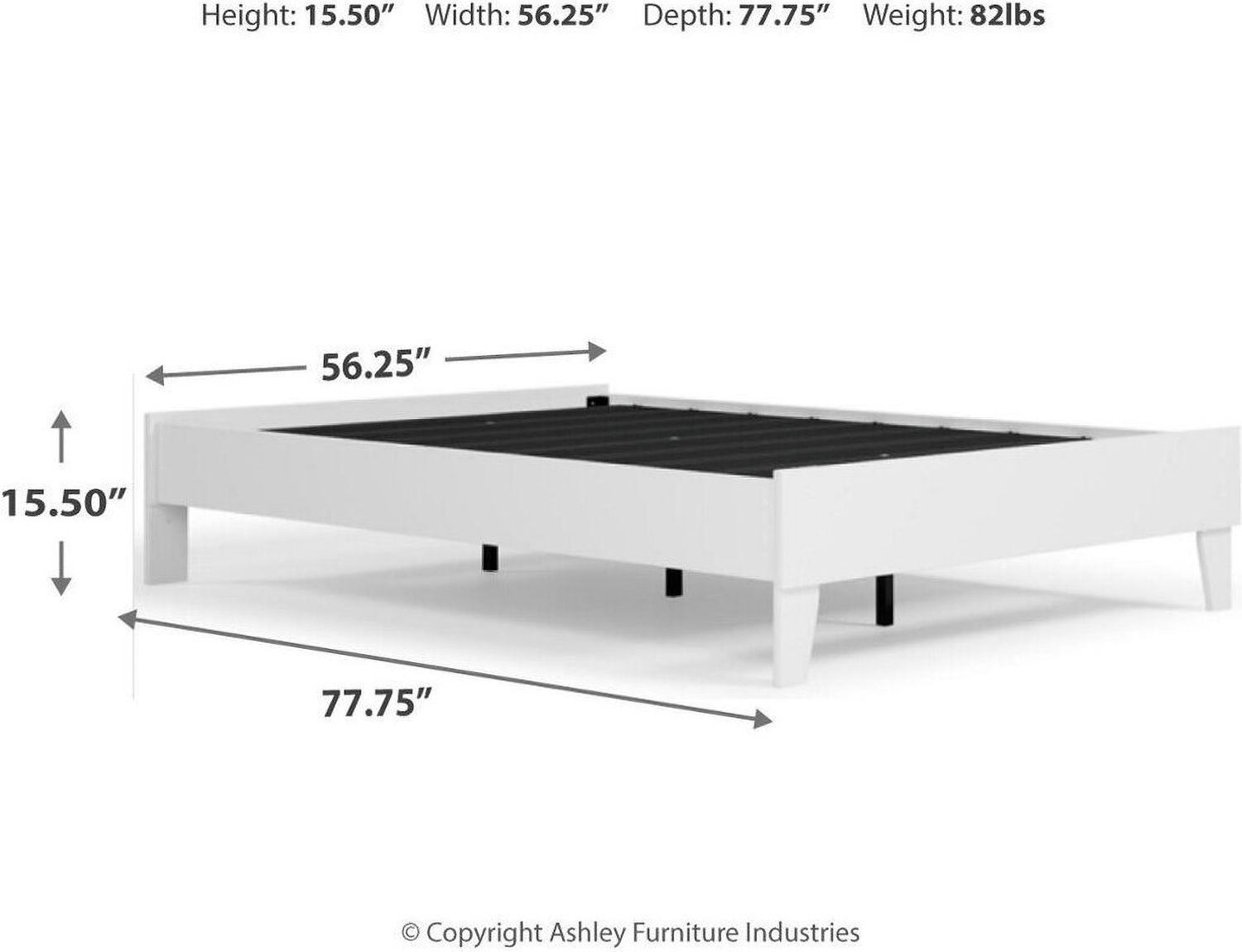 Piperton White Full Platform Bed EB1221112