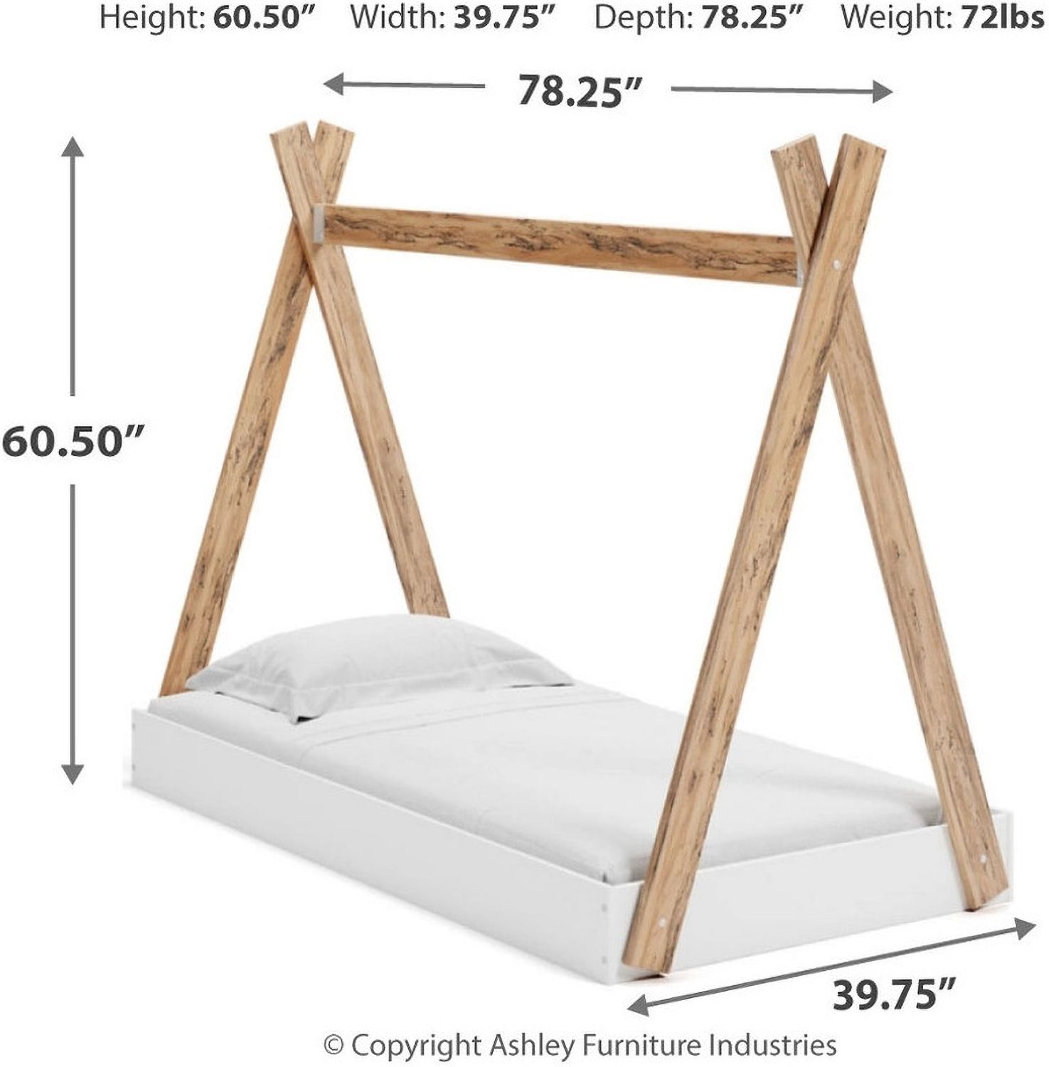 Piperton White And Natural Twin Tent Bed in Box EB1221121