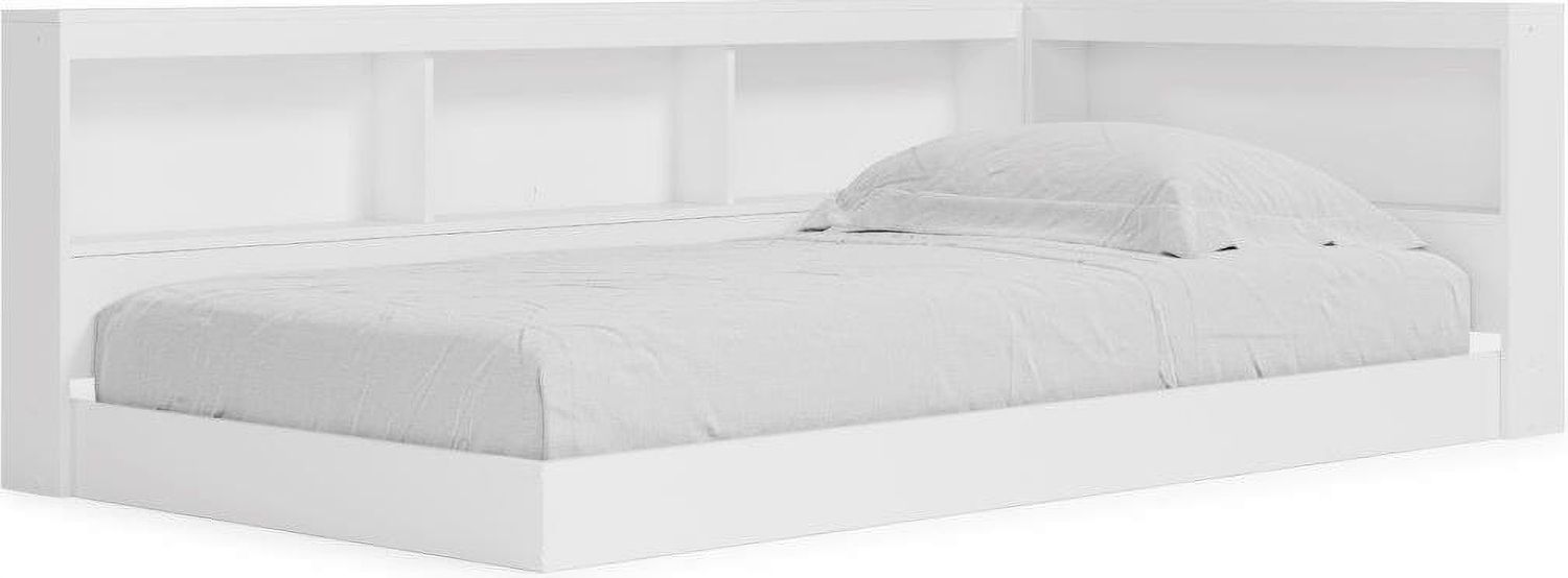 Piperton White Twin Bookcase Storage With End Panel EB1221B1