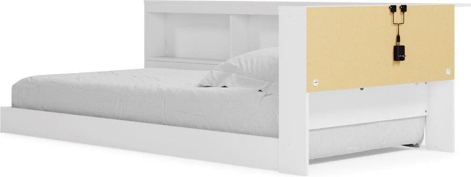 Piperton White Twin Bookcase Storage With End Panel EB1221B1