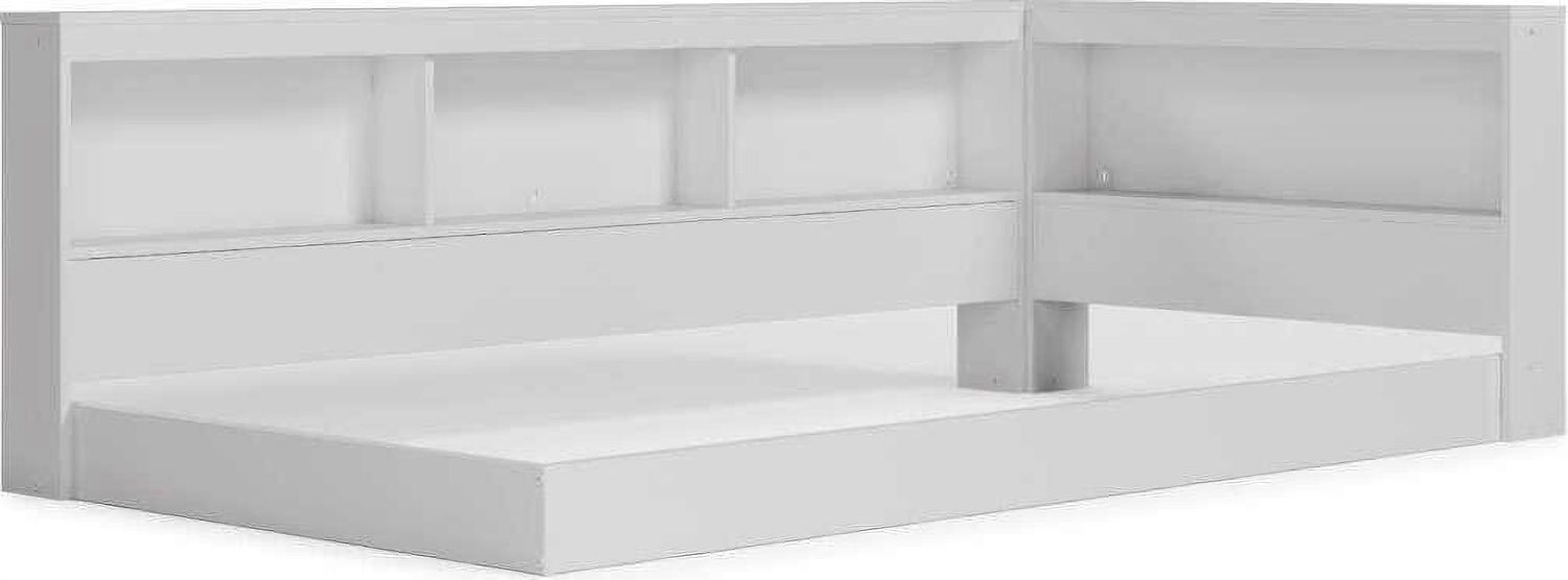 Piperton White Twin Bookcase Storage With End Panel EB1221B1