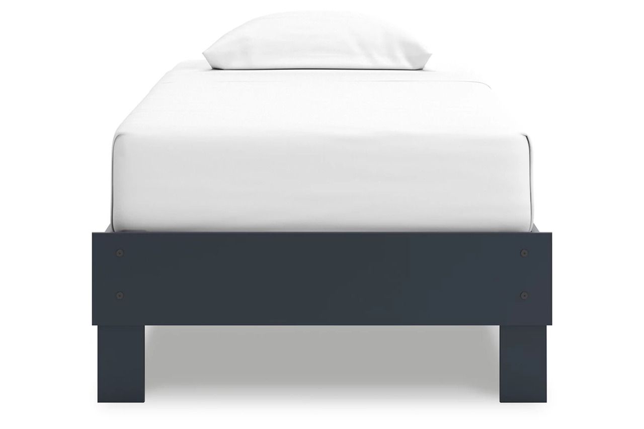 Simmenfort Twin Platform Bed In Navy Blue EB1528111