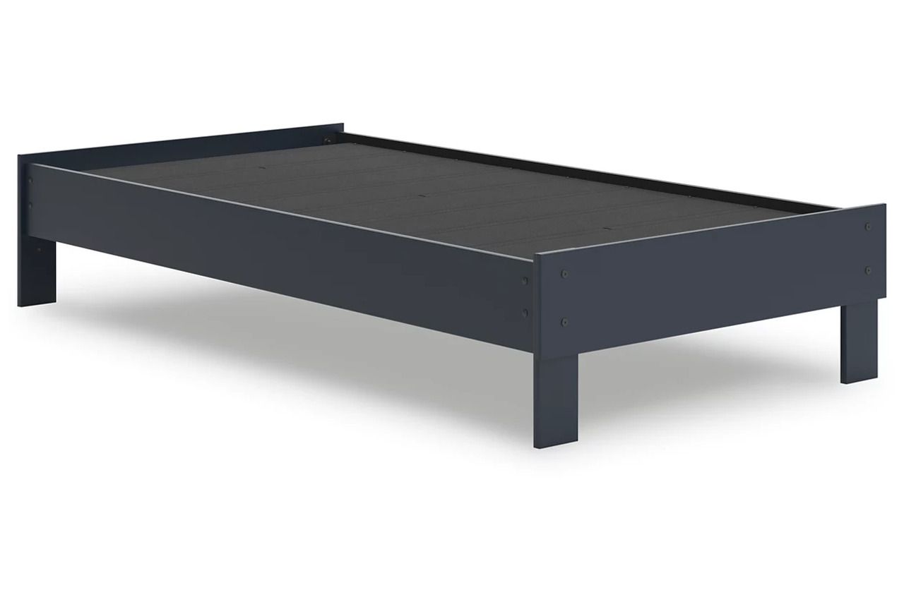 Simmenfort Twin Platform Bed In Navy Blue EB1528111
