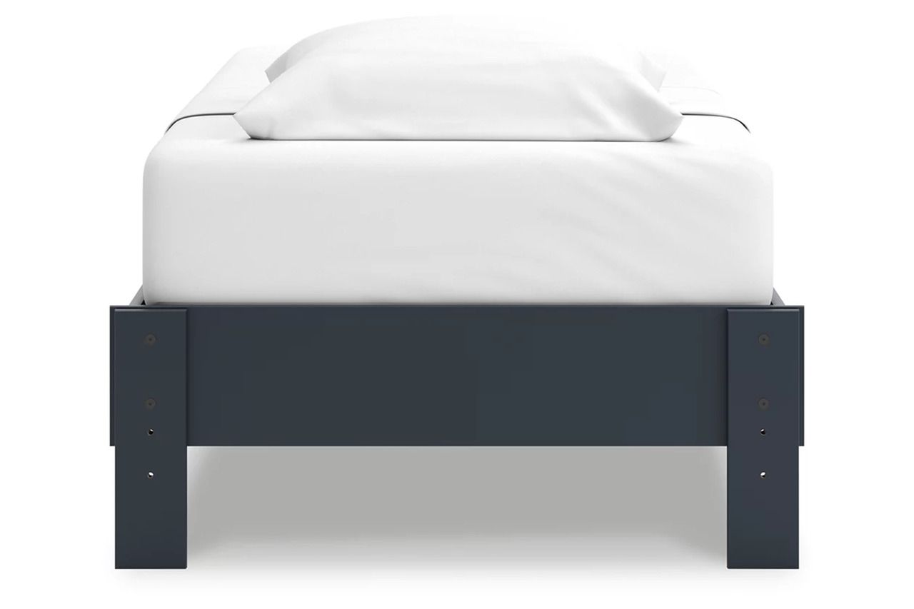 Simmenfort Twin Platform Bed In Navy Blue EB1528111