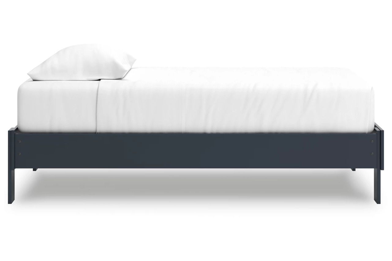 Simmenfort Twin Platform Bed In Navy Blue EB1528111