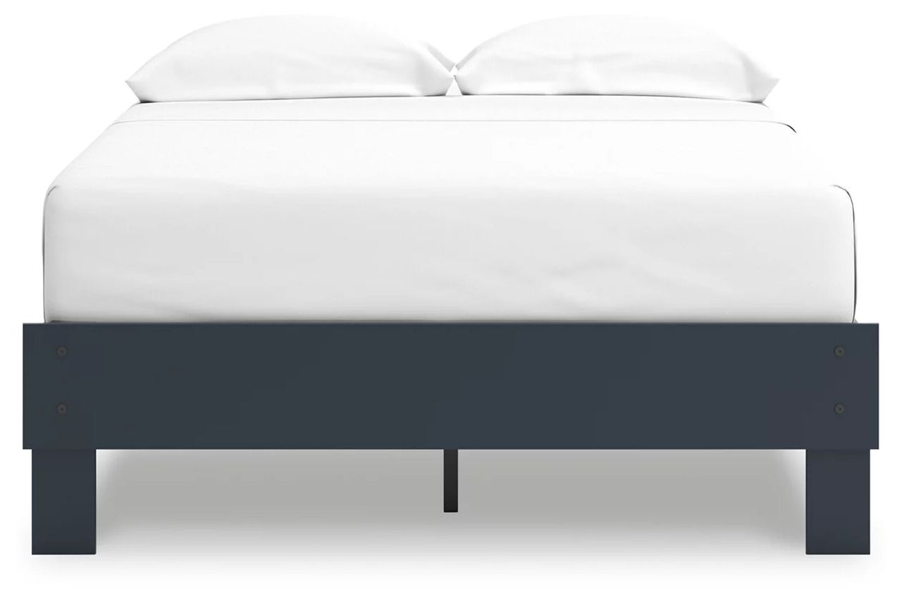 Simmenfort Full Platform Bed In Navy Blue EB1528112